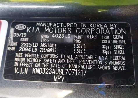 2020 Kia Soul Lx from USA, damaged, VIN KNDJ23AU8L7071217